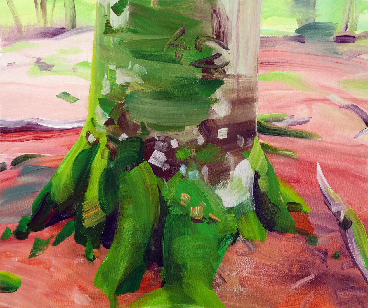 Skov 27,2017 (akryl på lærred) af Olivier Morel