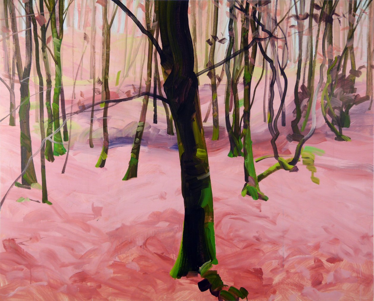 Skov 29,2017 (akryl på lærred) af Olivier Morel