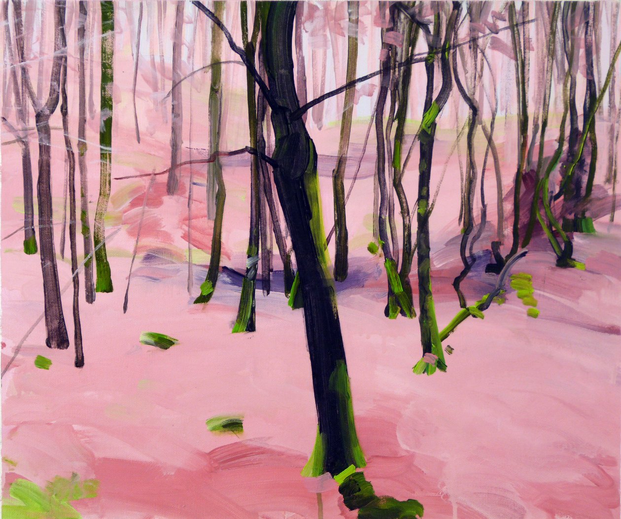 Skov 30,2017 (akryl på lærred) af Olivier Morel