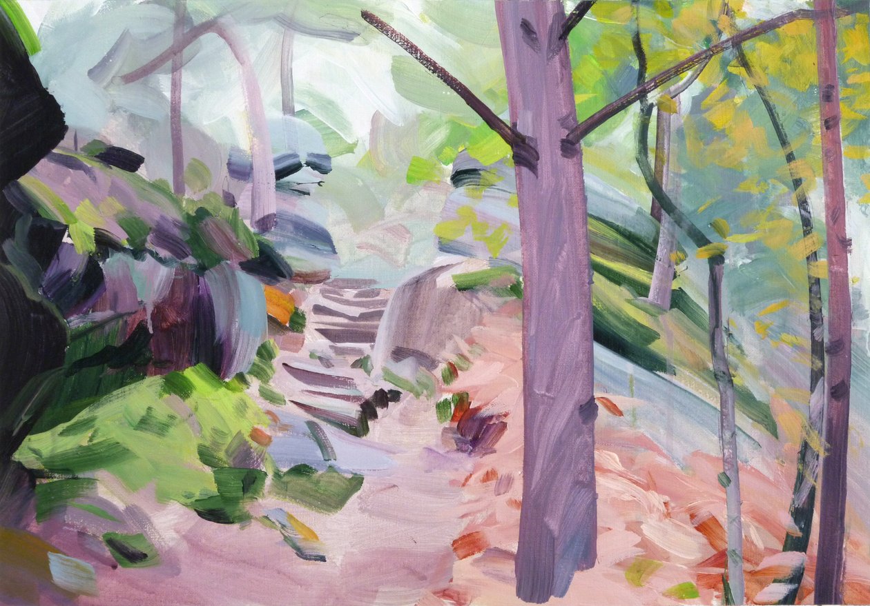 Skov 33,2018 (akryl på lærred) af Olivier Morel