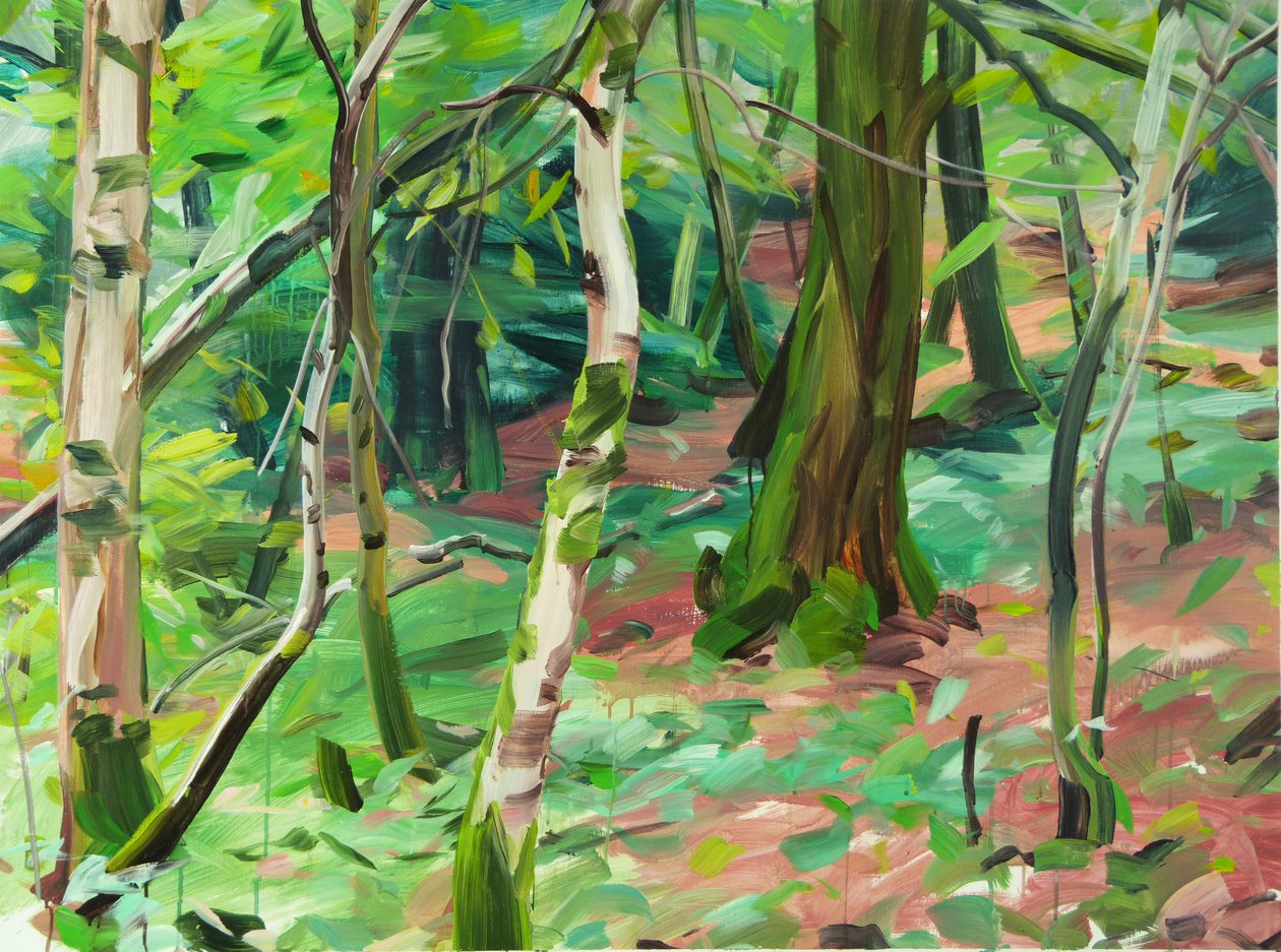 Skov 6,2015 (akryl på lærred) af Olivier Morel