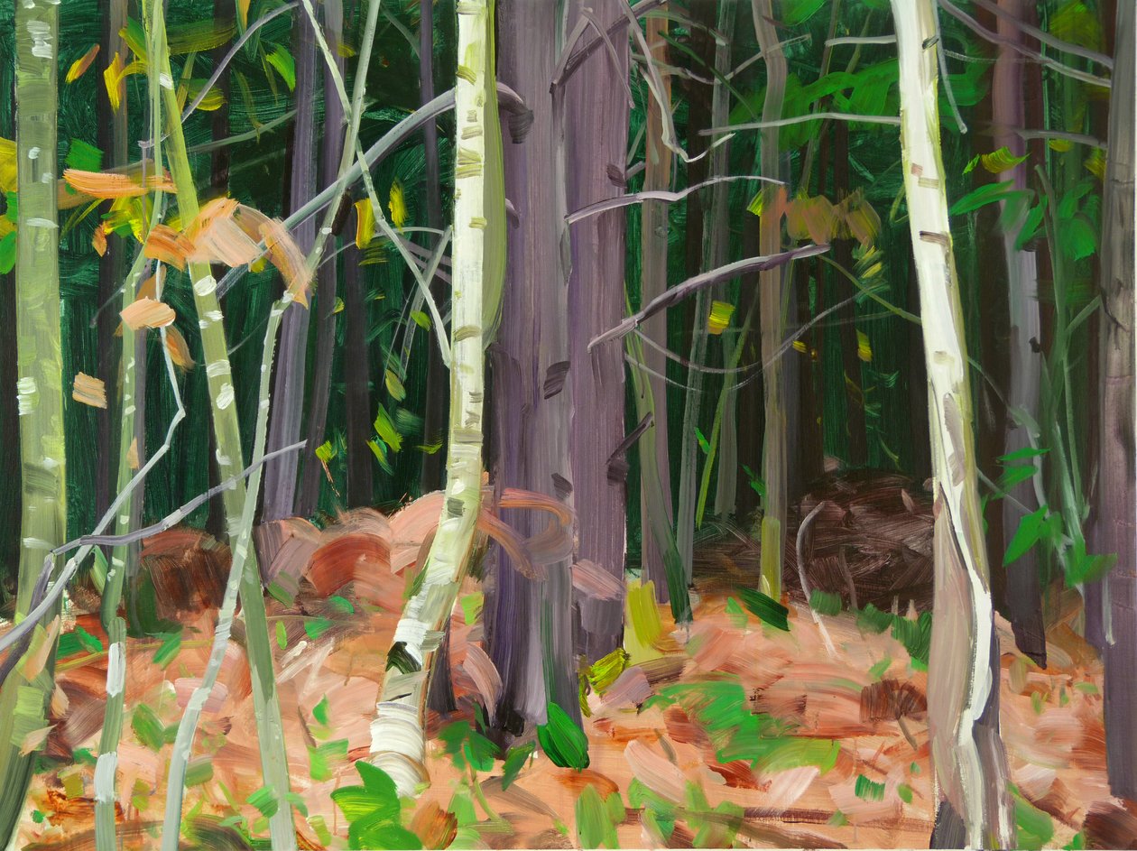 Skov 7,2015 (akryl på lærred) af Olivier Morel