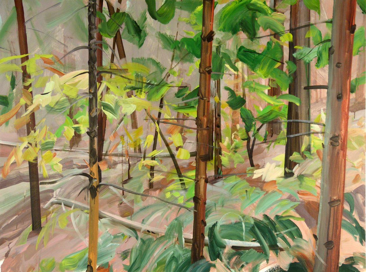 Skov 9,2015 (akryl på lærred) af Olivier Morel