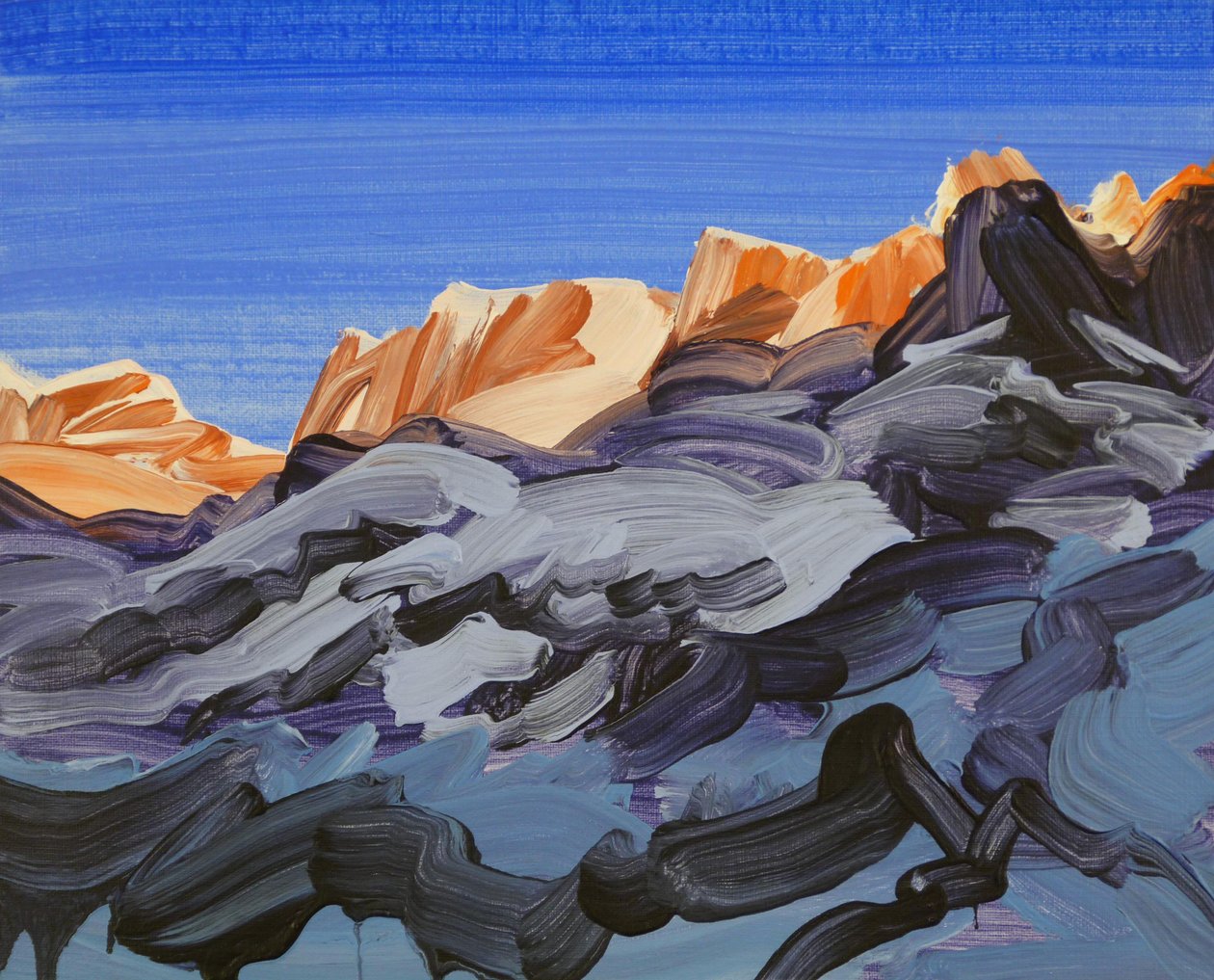 Leukerbad 11, 2012 (akryl på lærred) af Olivier Morel