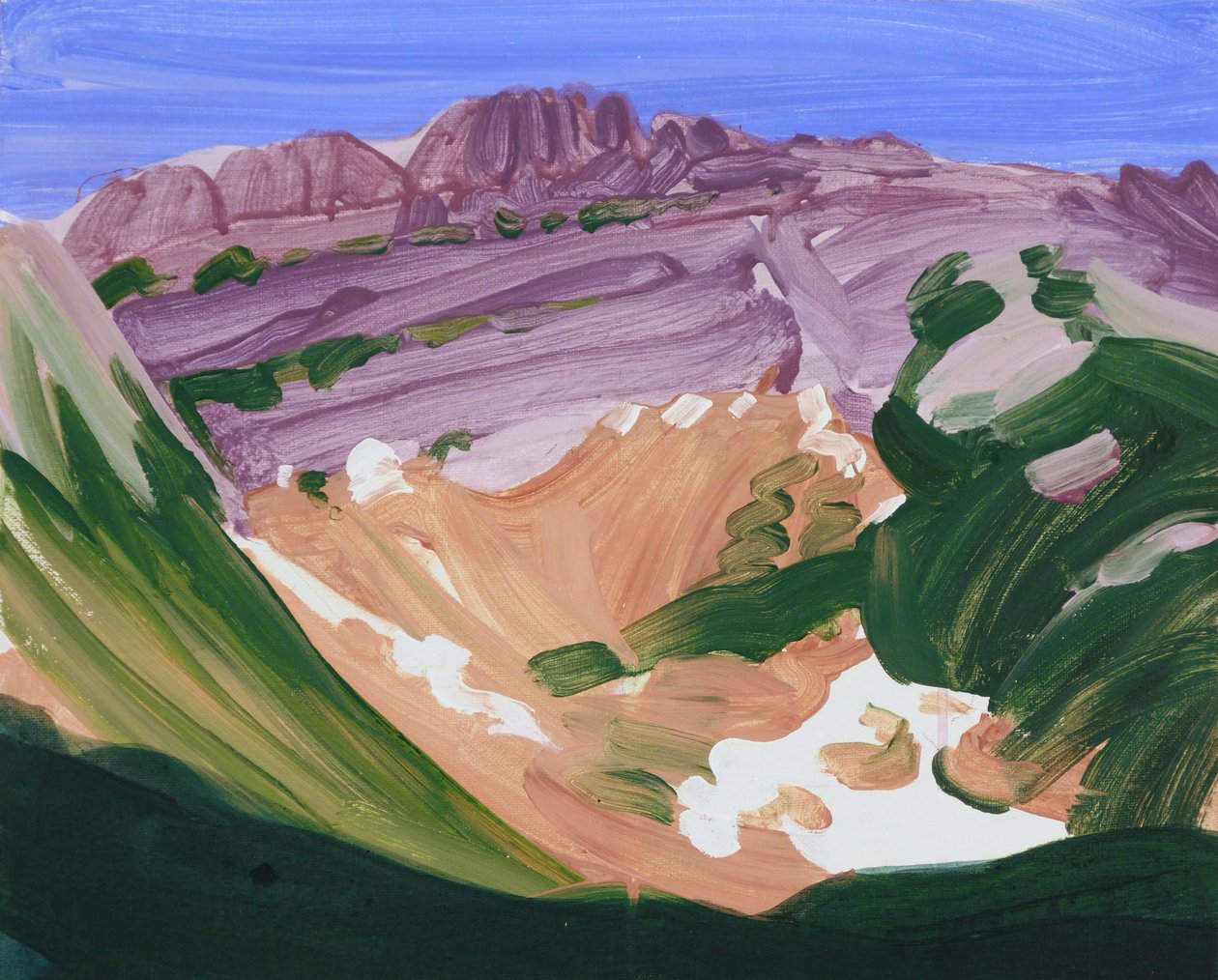 Leukerbad 17, 2012 (akryl på lærred) af Olivier Morel