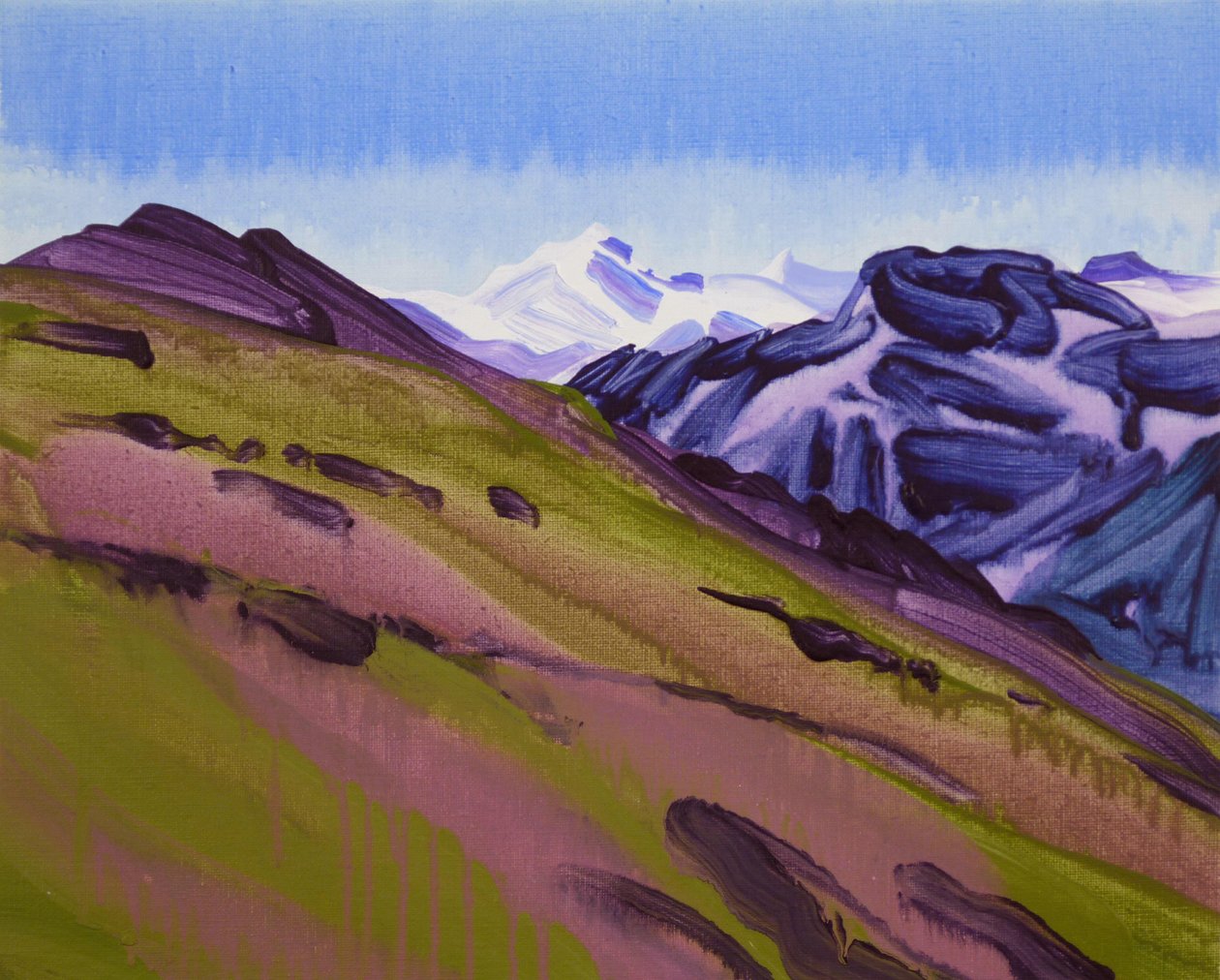 Leukerbad 18, 2012 (akryl på lærred) af Olivier Morel
