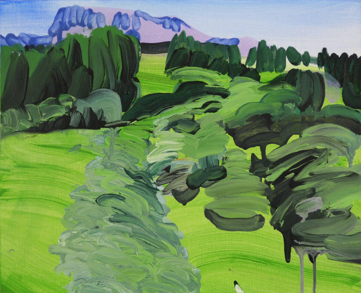 Leukerbad 1, 2012 (akryl på lærred) af Olivier Morel
