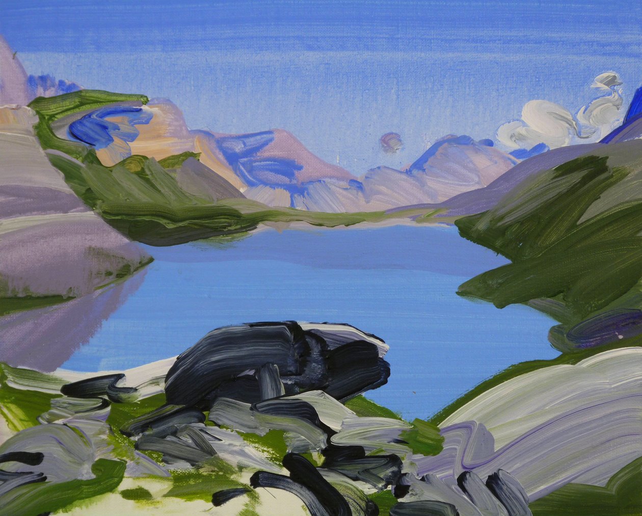 Leukerbad 23, 2012 (akryl på lærred) af Olivier Morel