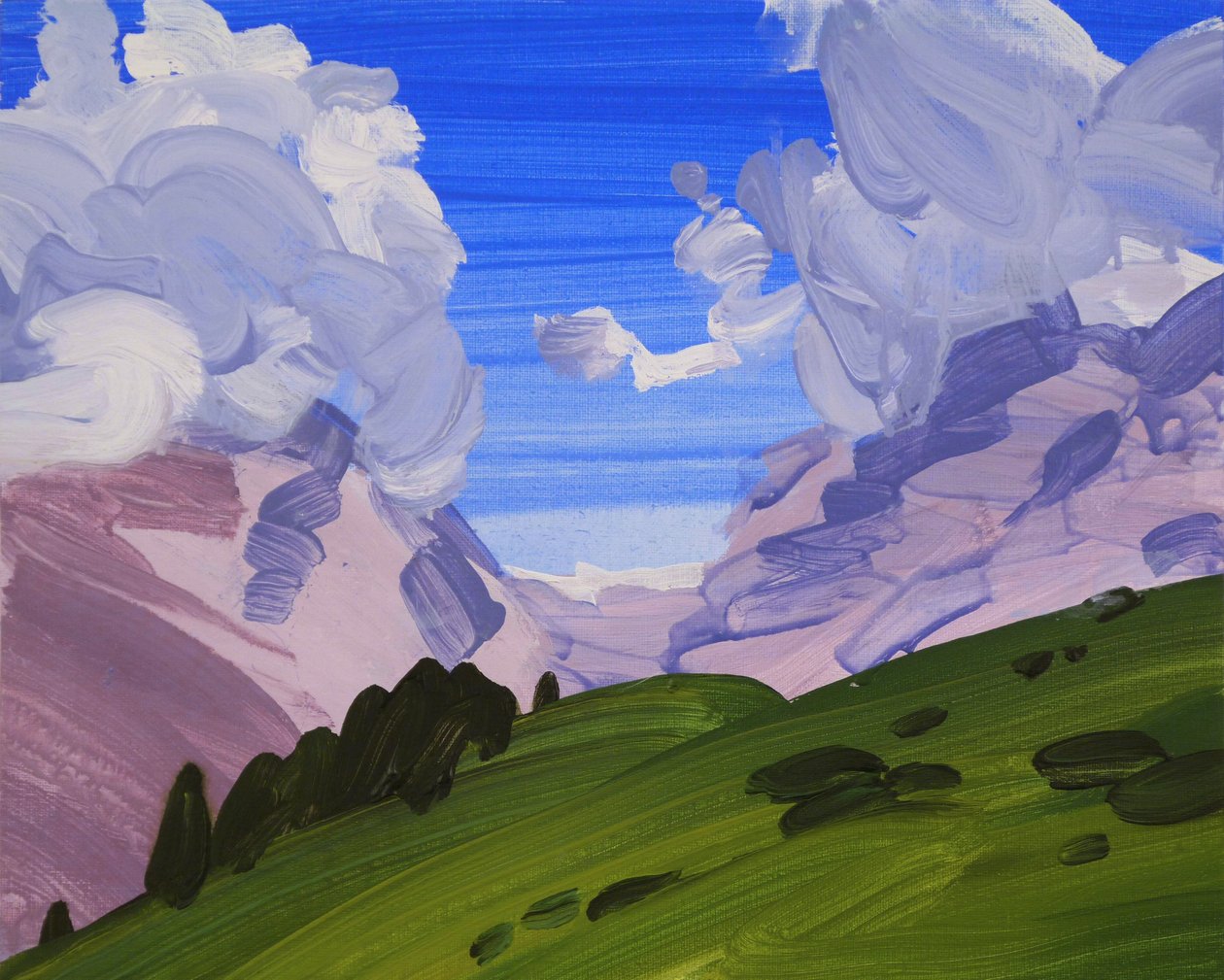 Leukerbad 24, 2012 (akryl på lærred) af Olivier Morel