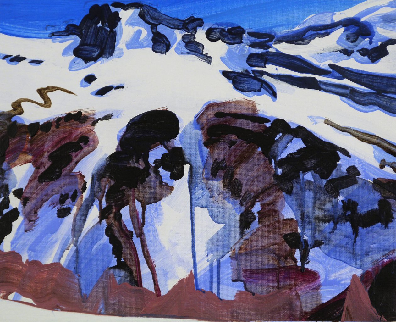 Leukerbad 25, 2012 (akryl på lærred) af Olivier Morel