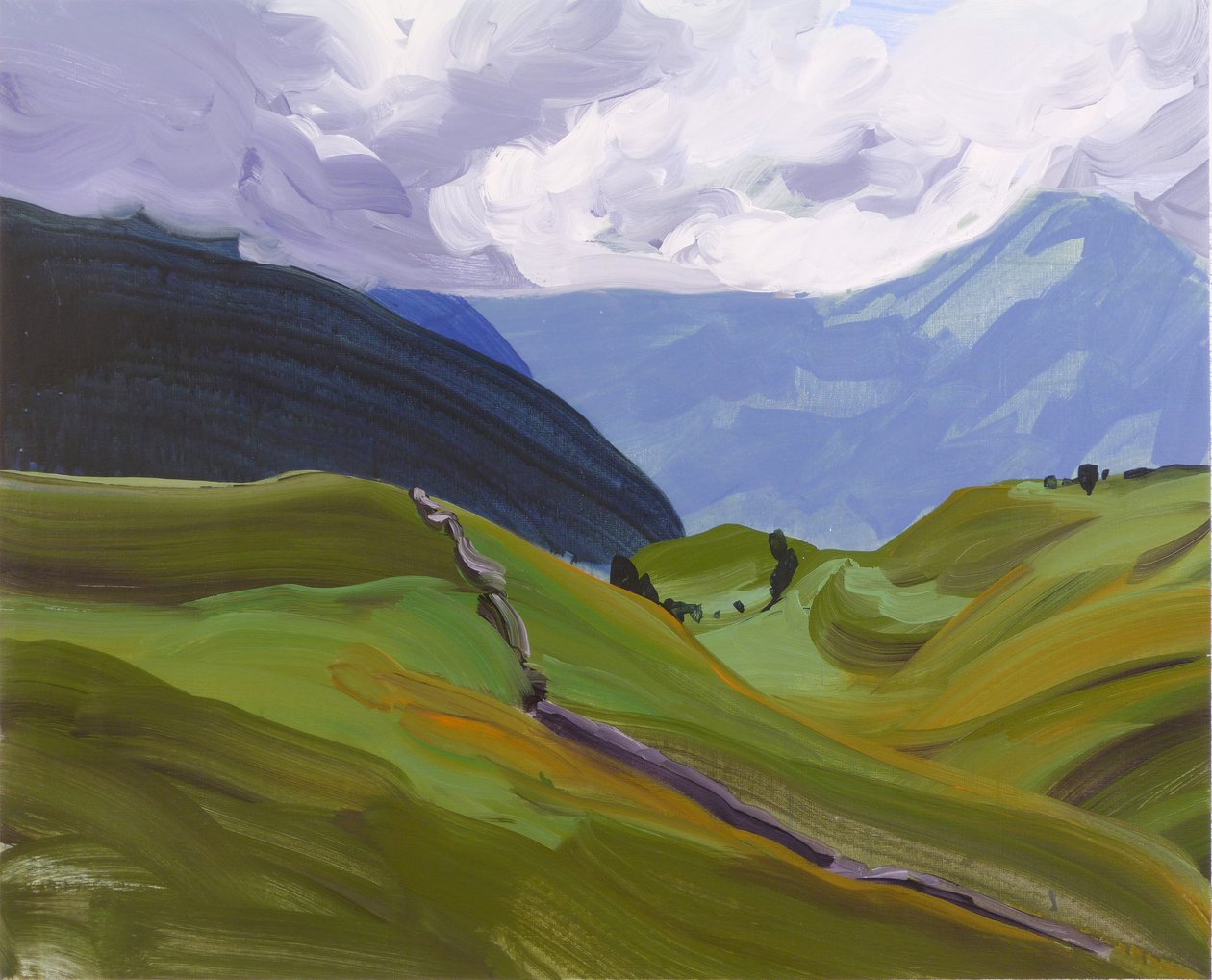 Leukerbad 26, 2014 (akryl på lærred) af Olivier Morel