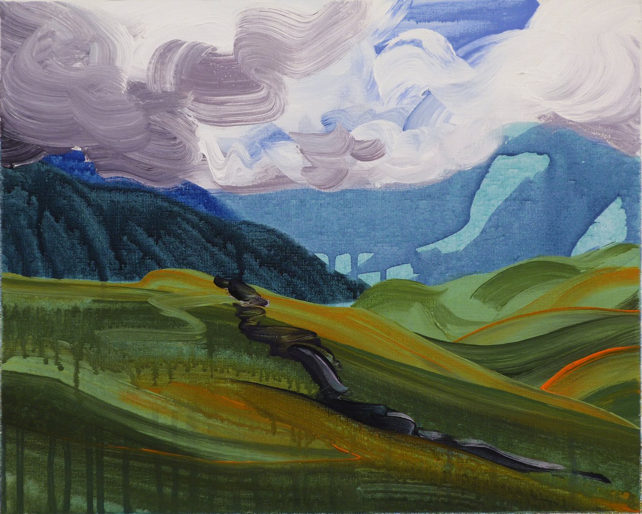 Leukerbad 26, 2014 (akryl på lærred) af Olivier Morel