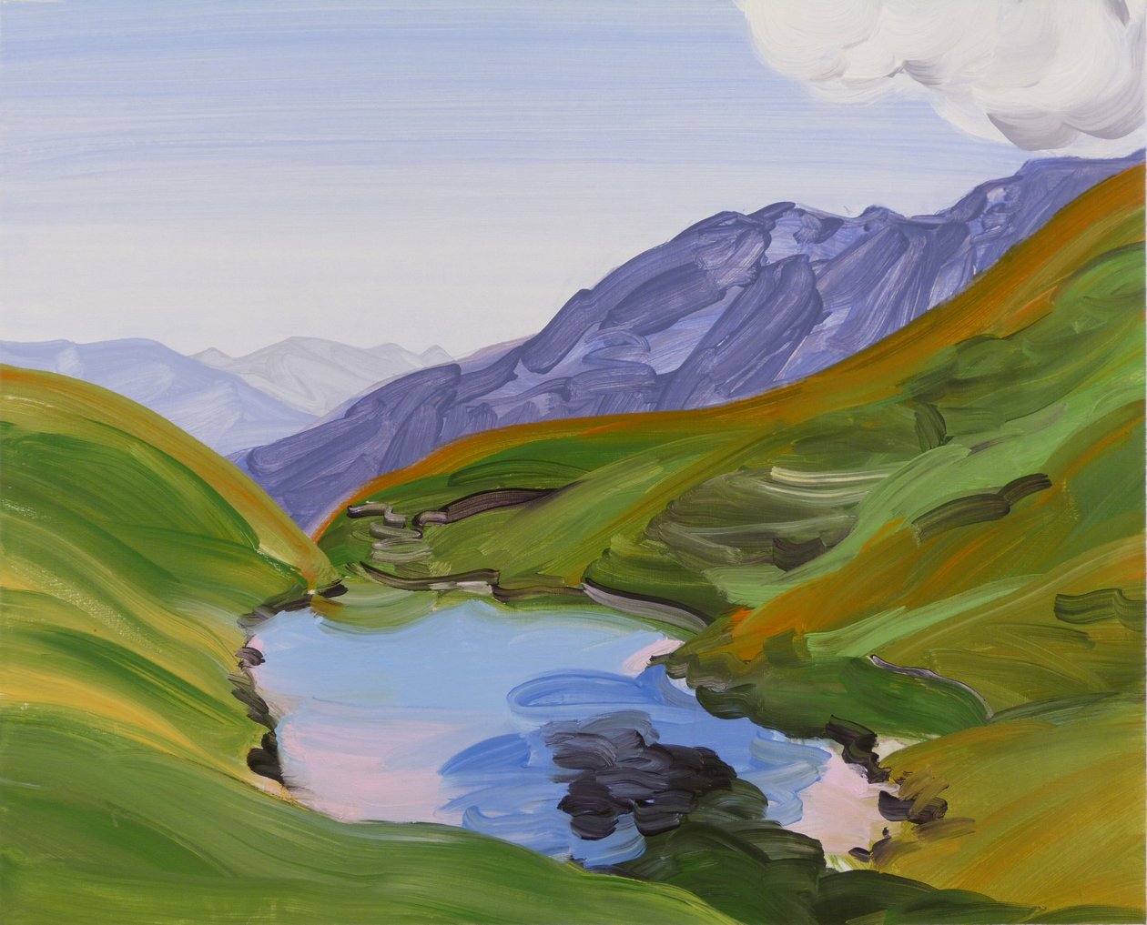 Leukerbad 27, 2014 (akryl på lærred) af Olivier Morel