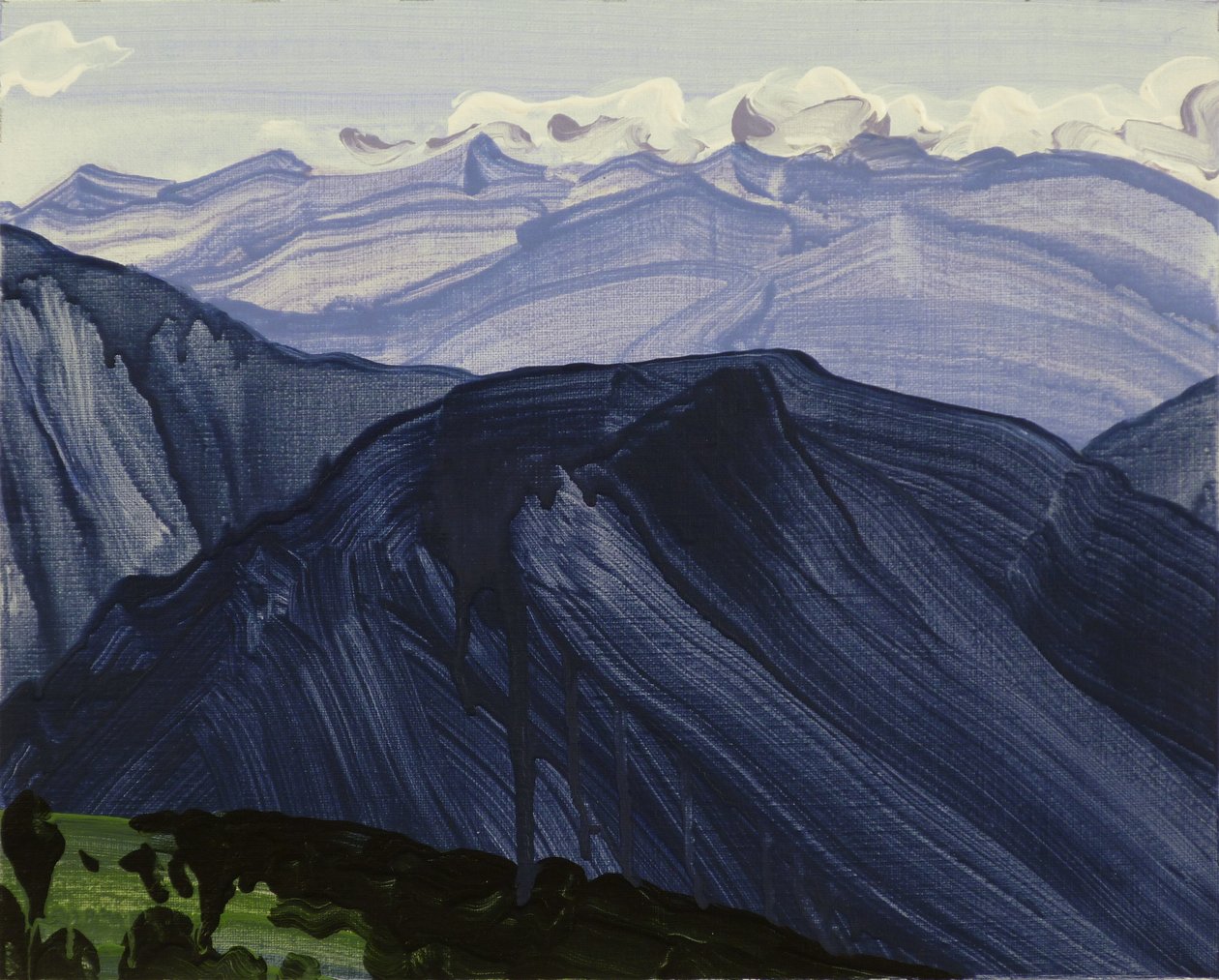 Leukerbad 28, 2014 (akryl på lærred) af Olivier Morel