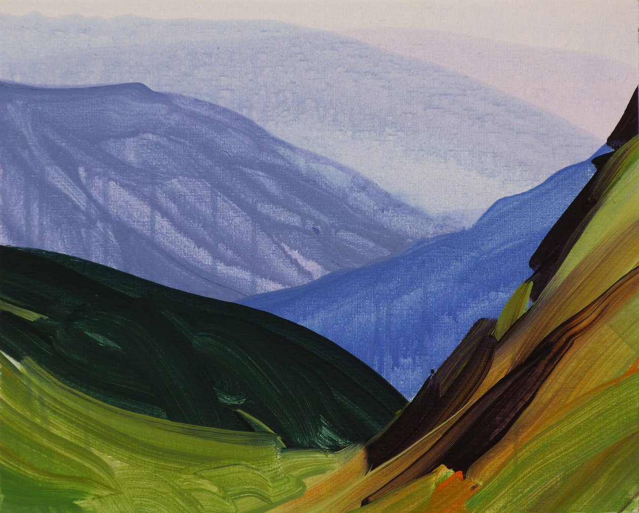 Leukerbad 29, 2014 (akryl på lærred) af Olivier Morel