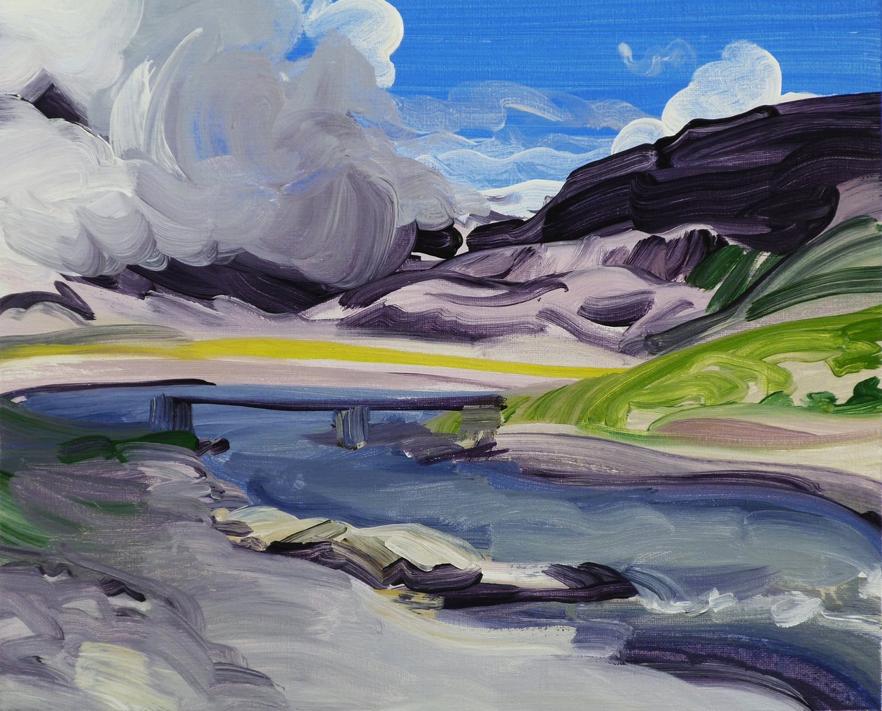 Leukerbad 30, 2014 (akryl på lærred) af Olivier Morel