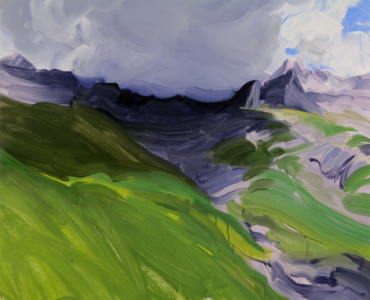 Leukerbad 32, 2014 (akryl på lærred) af Olivier Morel