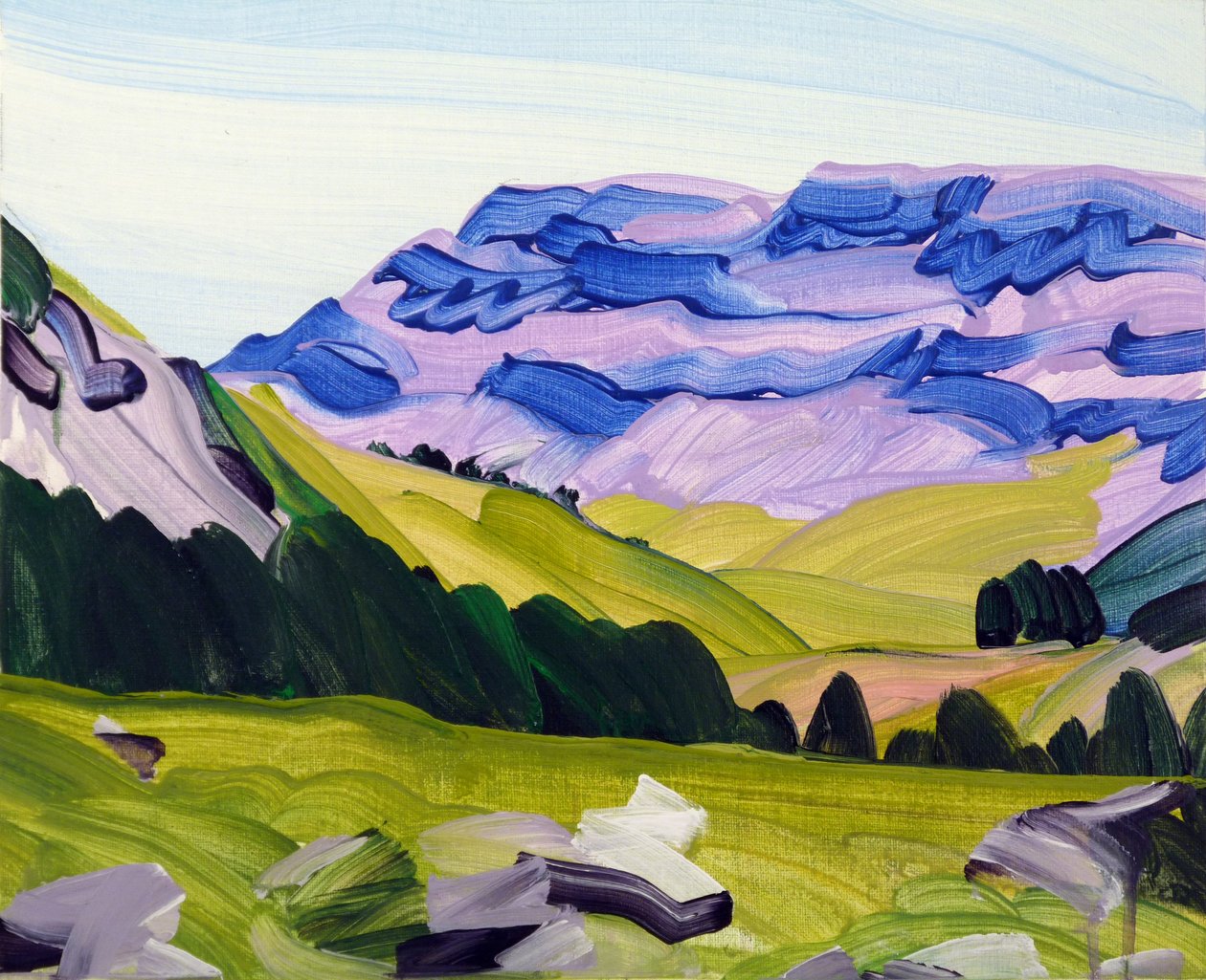Leukerbad 33, 2017 (akryl på lærred) af Olivier Morel