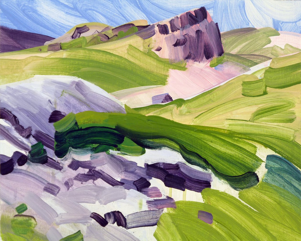 Leukerbad 35, 2017 (akryl på lærred) af Olivier Morel