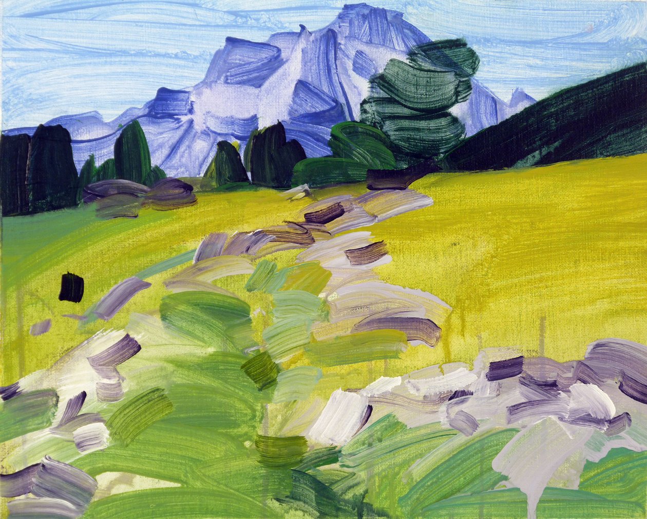Leukerbad 36, 2017 (akryl på lærred) af Olivier Morel