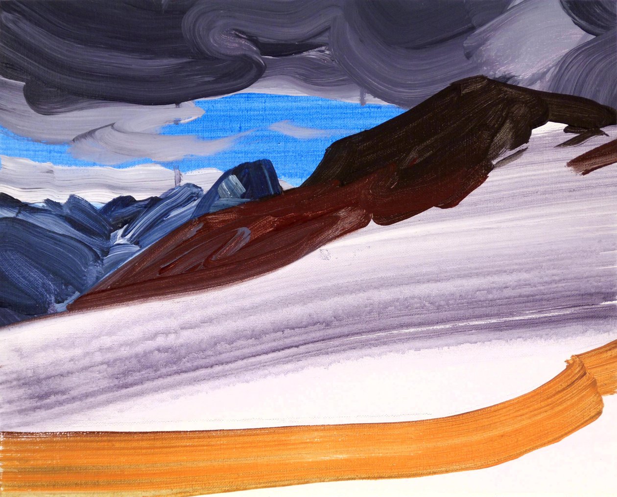 Leukerbad 5, 2012 (akryl på lærred) af Olivier Morel