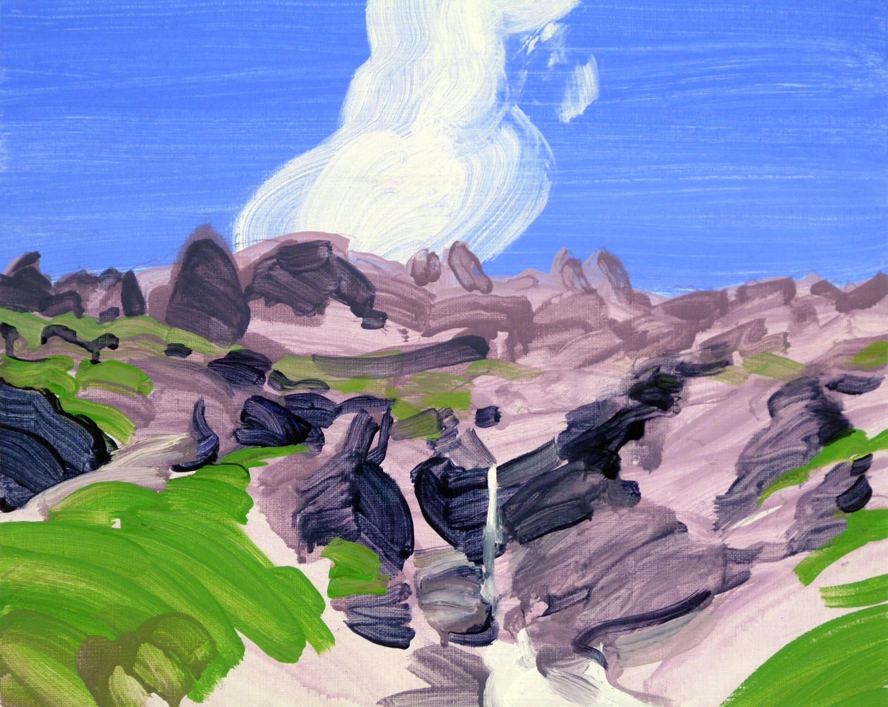 Leukerbad 8, 2012 (akryl på lærred) af Olivier Morel