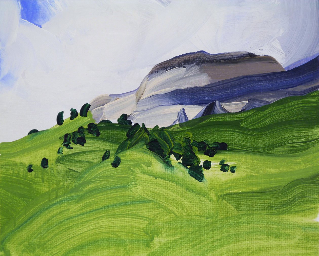 Leukerbad 9, 2012 (akryl på lærred) af Olivier Morel
