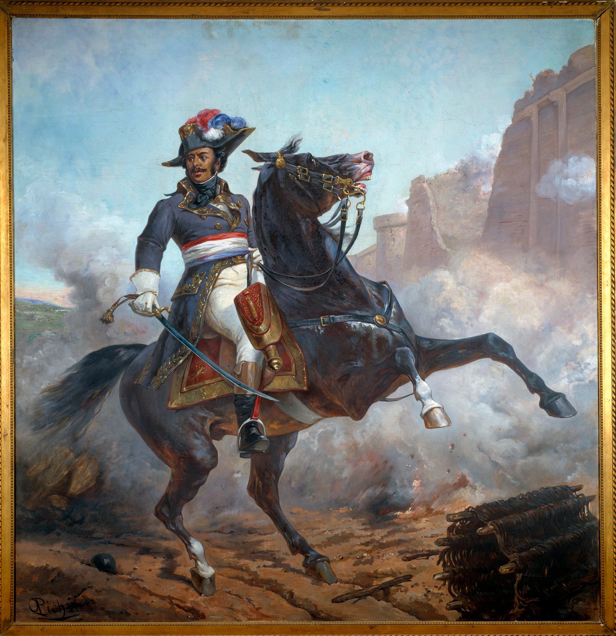 Rideportræt af general Alexandre Davy Dumas (1762-1806), far til Alexandre Dumas. Maleri af Olivier Pichat (cirka 1825-1912) af Olivier Pichat