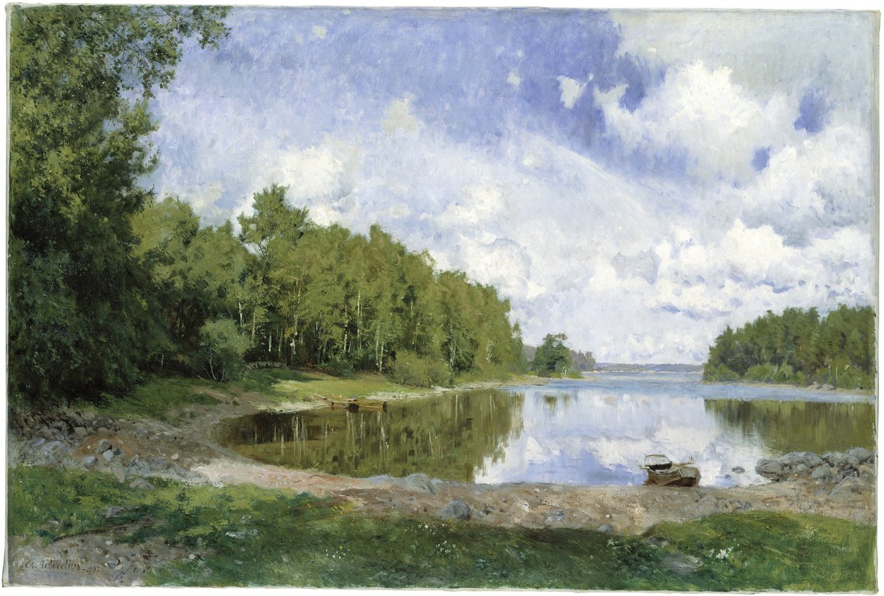 Søudsigt ved Engelsberg, Västmanland, 1893 af Olof Per Ulrik Arborelius