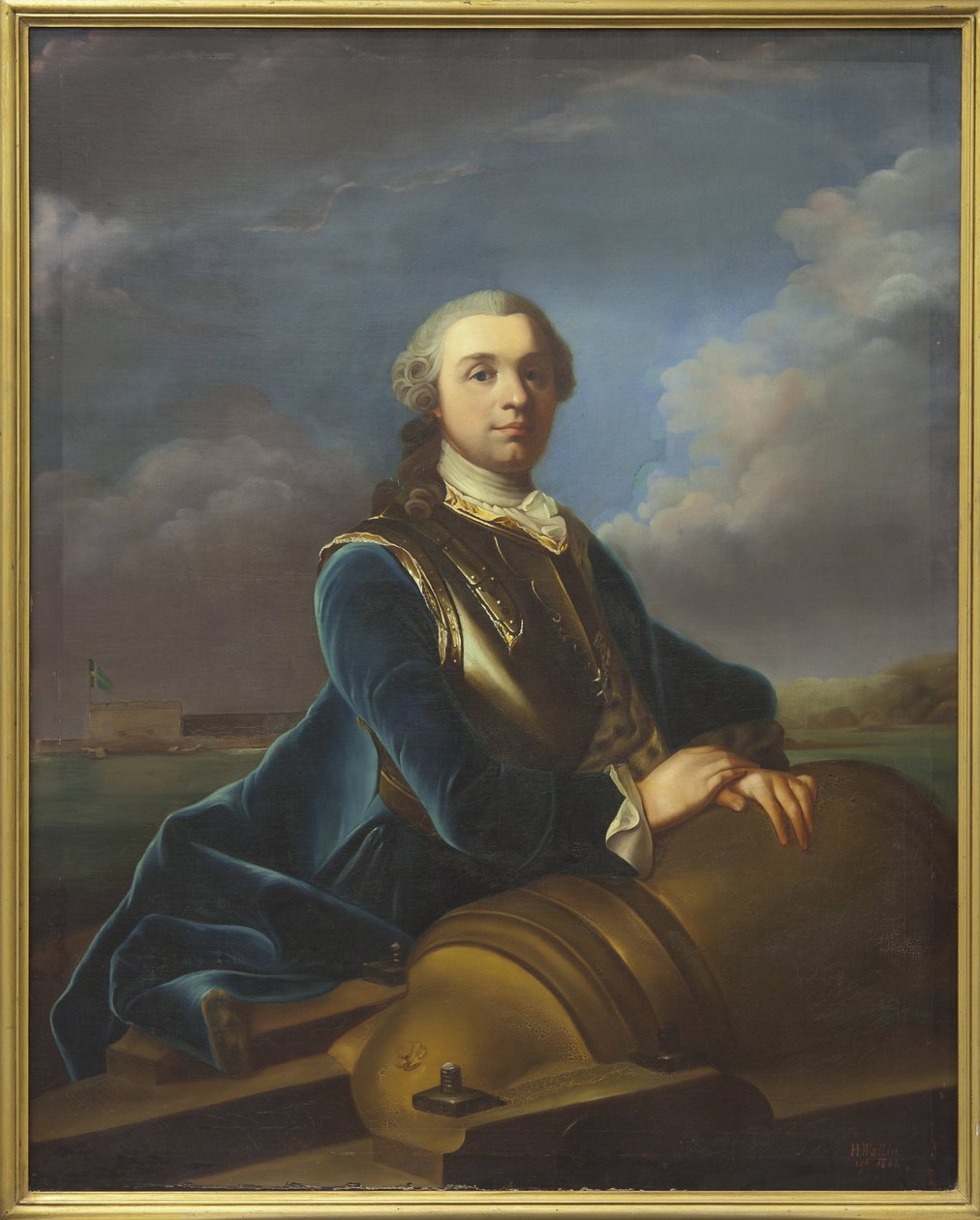 Comte Augustin Ehrensvärd, officier et architecte militaire suedois - Portræt af Augustin Ehrensvaerd (1710-1772), af Arenius, Olof (1700-1766). Olie på lærred. Mål: 138x112 cm. Nationalmuseum Stockholm af Olof Arenius