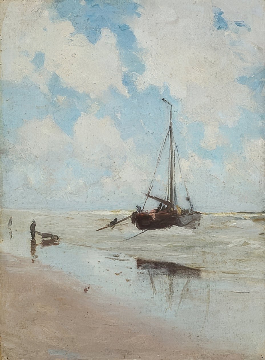 Fiskerbåd på stranden af Olof Jernberg