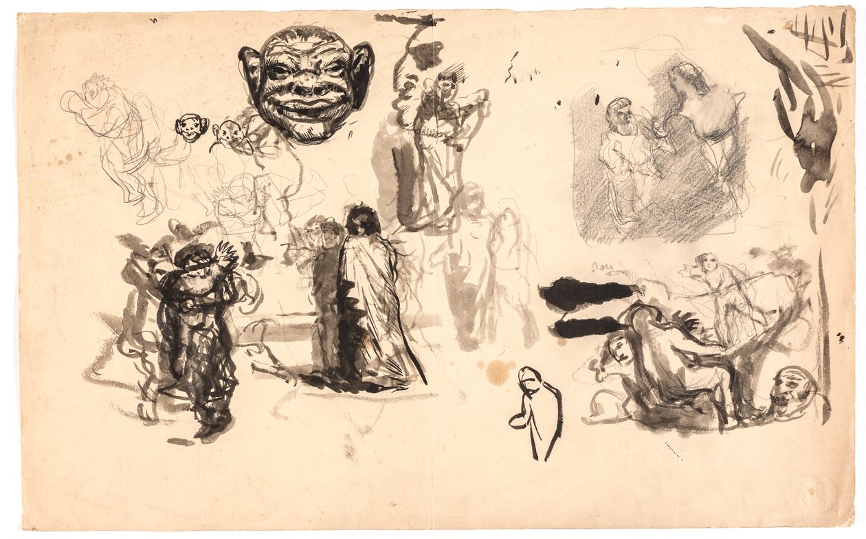 Figur- og kompositionsstudier af Oluf Hartmann