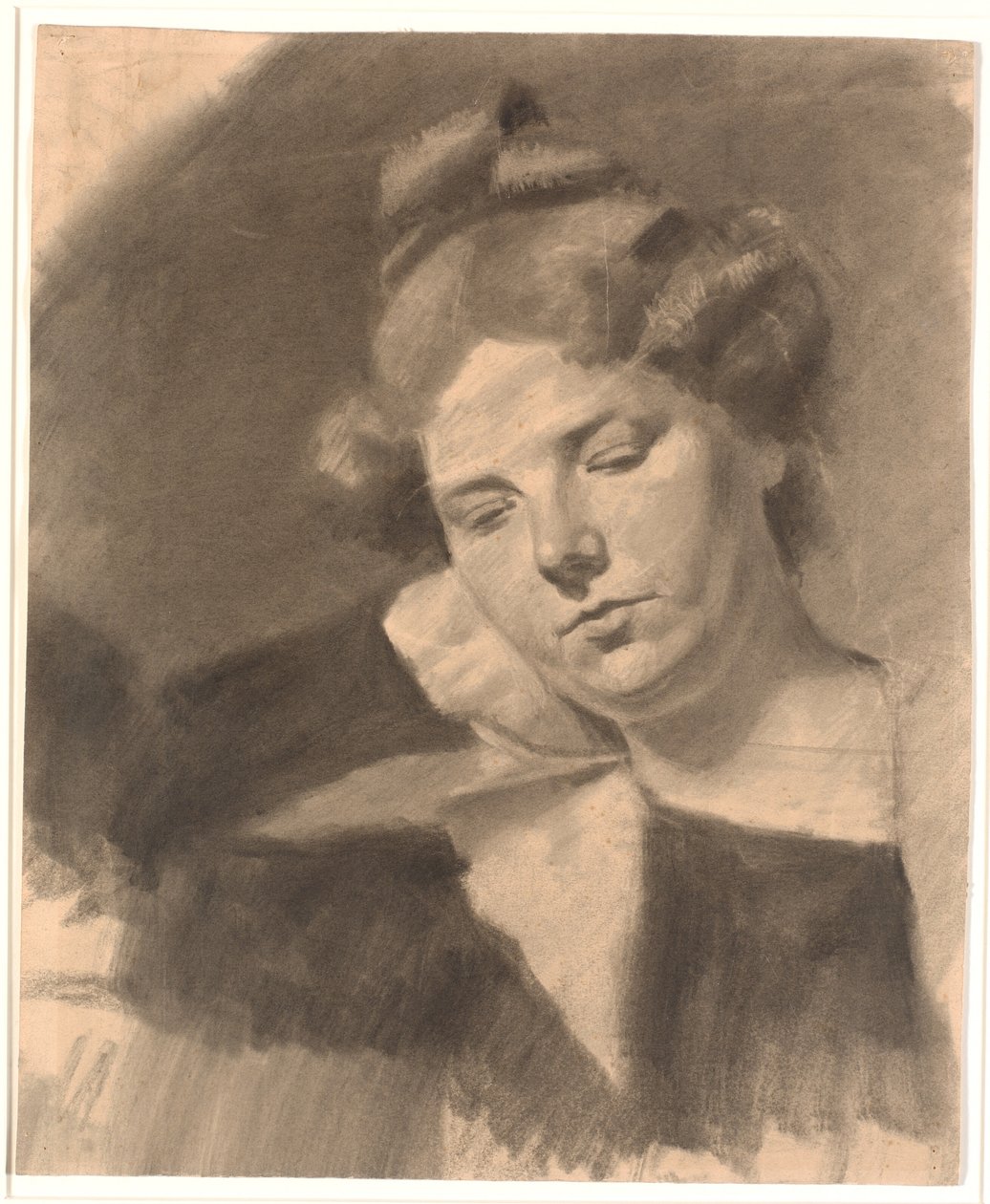Portræt af Kathrine (Ketty) Mathilde Antonia Nielsen, f. Rask. (f. 1878, g.m. billedhuggeren Kai Nielsen i dennes første ægteskab.) af Oluf Hartmann