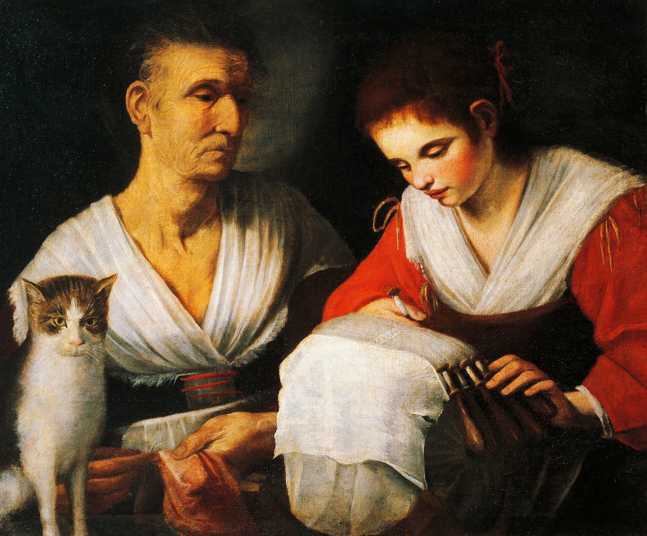 Kniplingsmageren, af Onofrio Gabrielli (1619-1706), maleri. af Onofrio Gabrielli