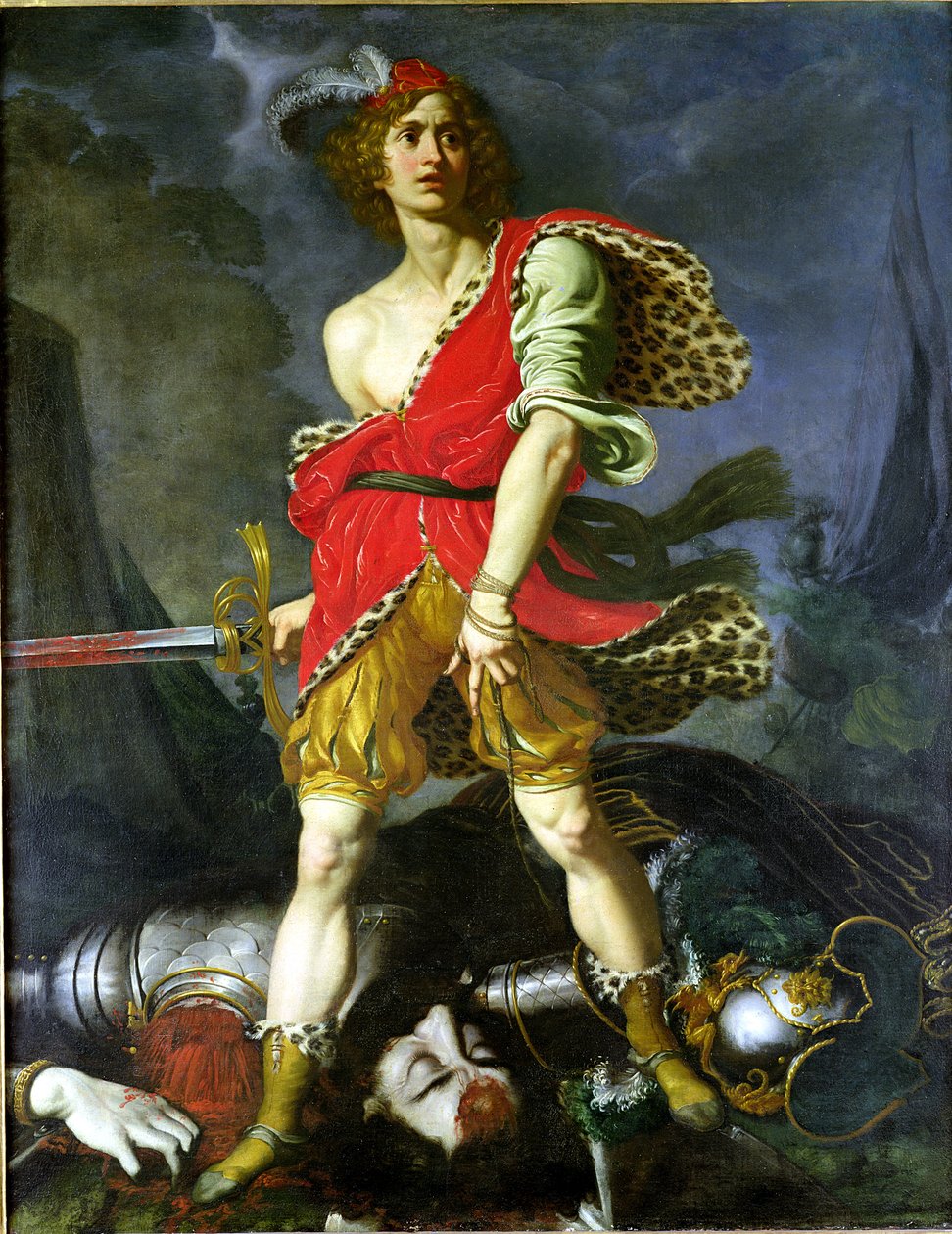 David og Goliat (olie på lærred) af Onorio Marinari
