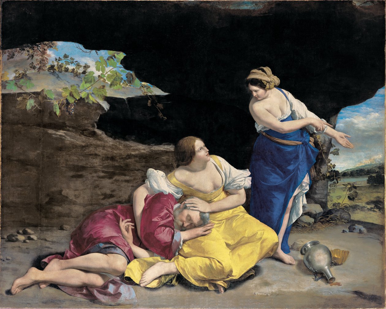 Lot og hans døtre af Orazio Gentileschi