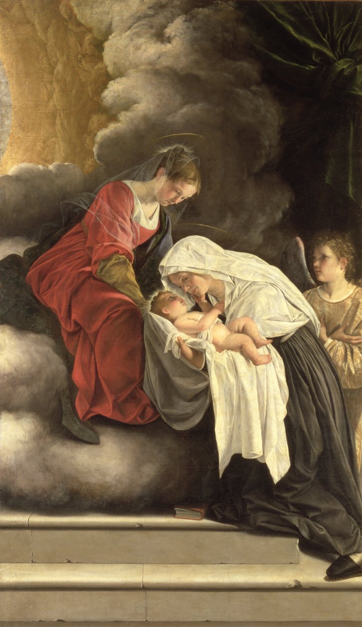 Madonna og barn med St. Frances af Rom af Orazio Gentileschi