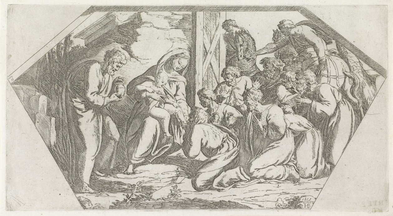 Tilbedelse af kongerne Malerier i Raphaels Loggia (serietitel) af Orazio Borgianni