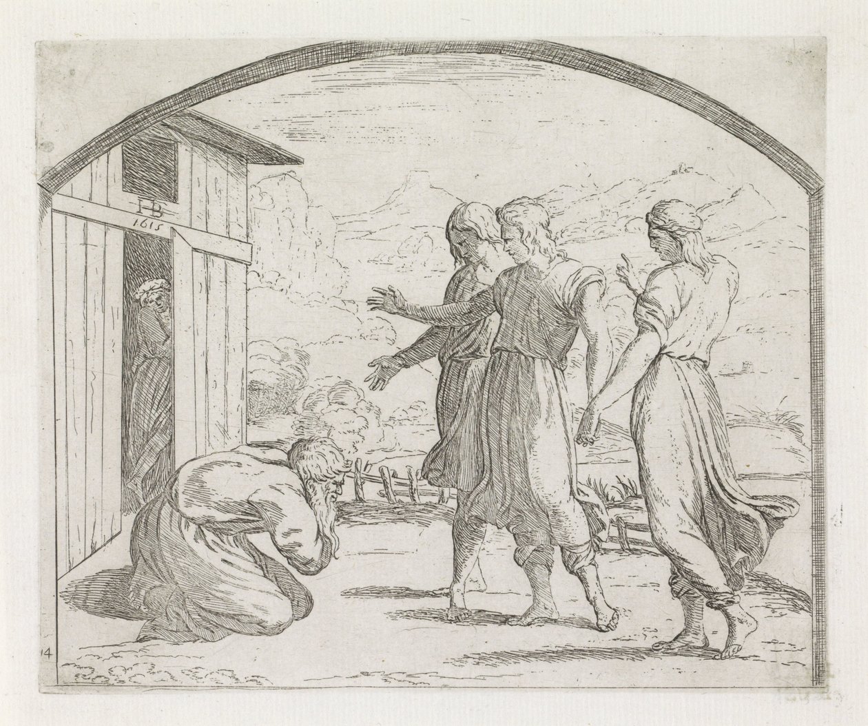 Abraham og de tre engle Malerier i Raphaels Loggia (serietitel) af Orazio Borgianni