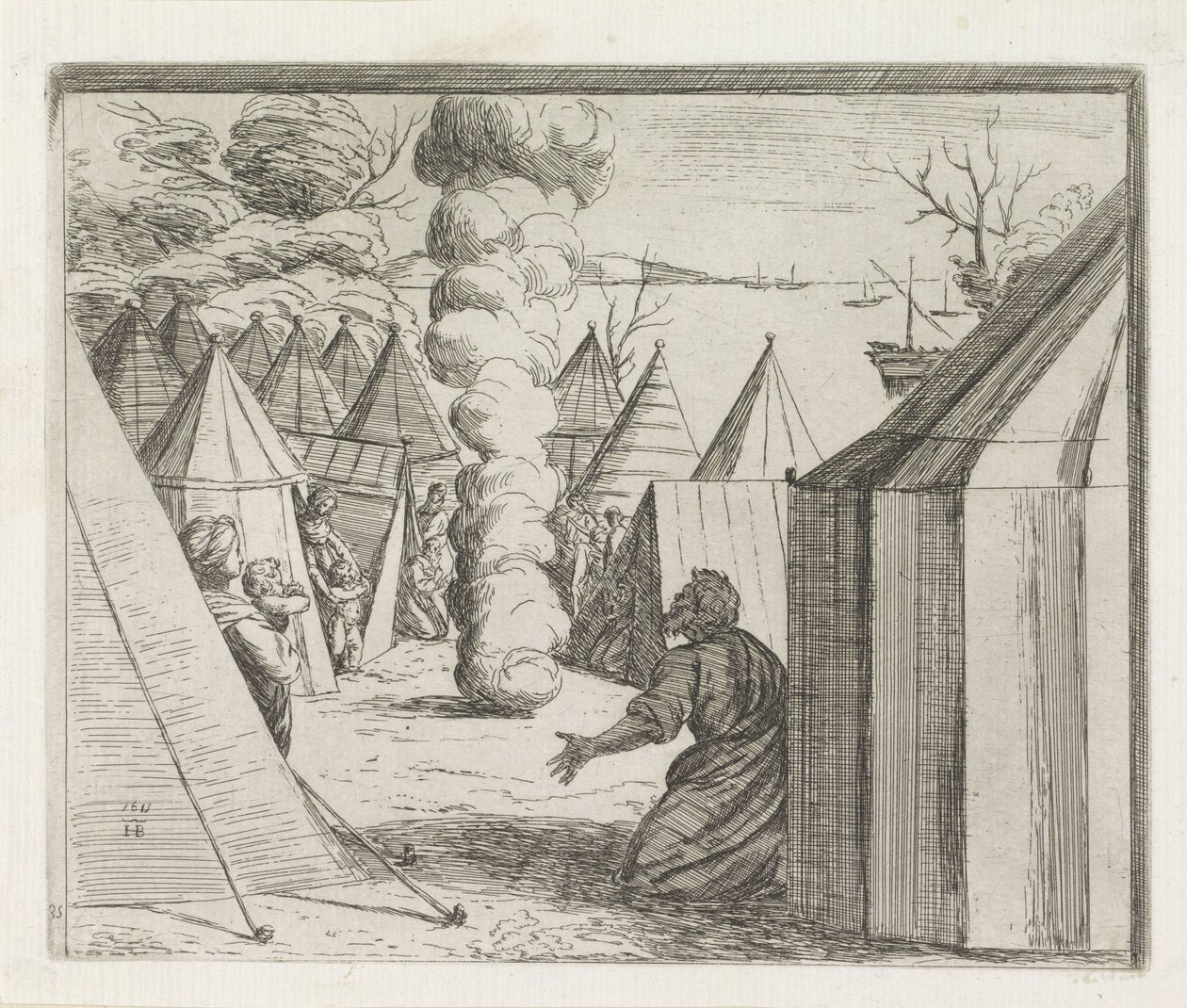 Gud viser sig for Moses i en røgsøjle Malerier i Raphaels Loggia (serietitel) af Orazio Borgianni