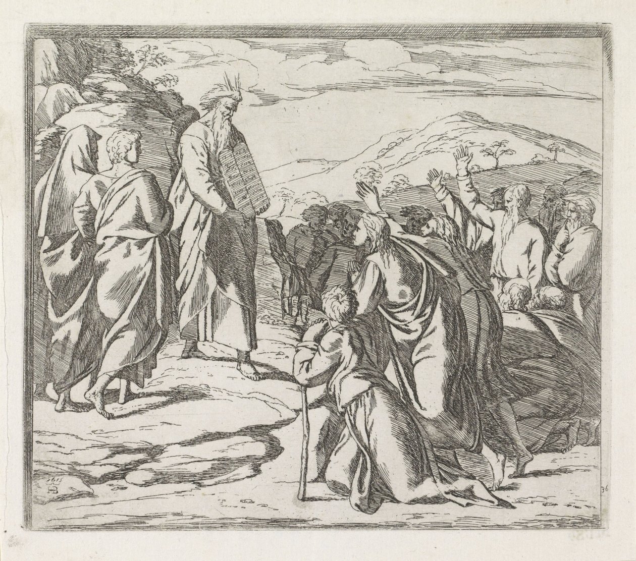Moses viser lovens tabeller Malerier i Raphaels Loggia (serietitel) af Orazio Borgianni