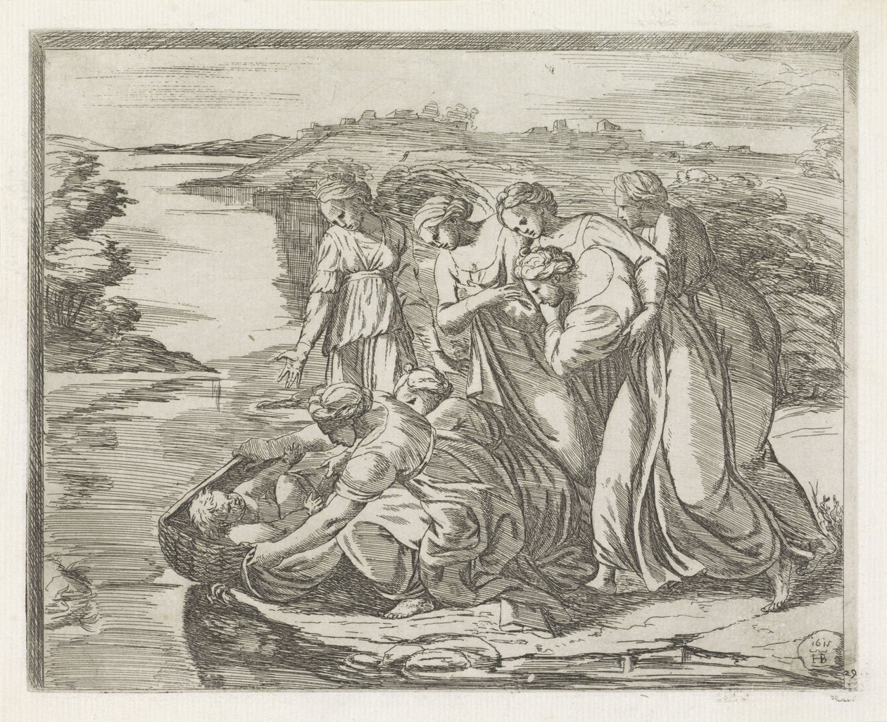 Moses er fundet Malerier i Raphaels Loggia (serietitel) af Orazio Borgianni