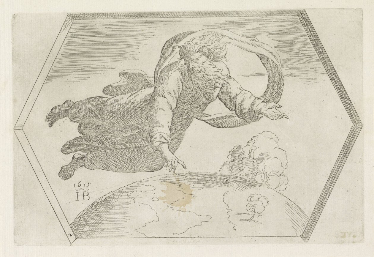 Skabelsen af ​​himmel og jord Malerier i Raphaels Loggia (serietitel) af Orazio Borgianni