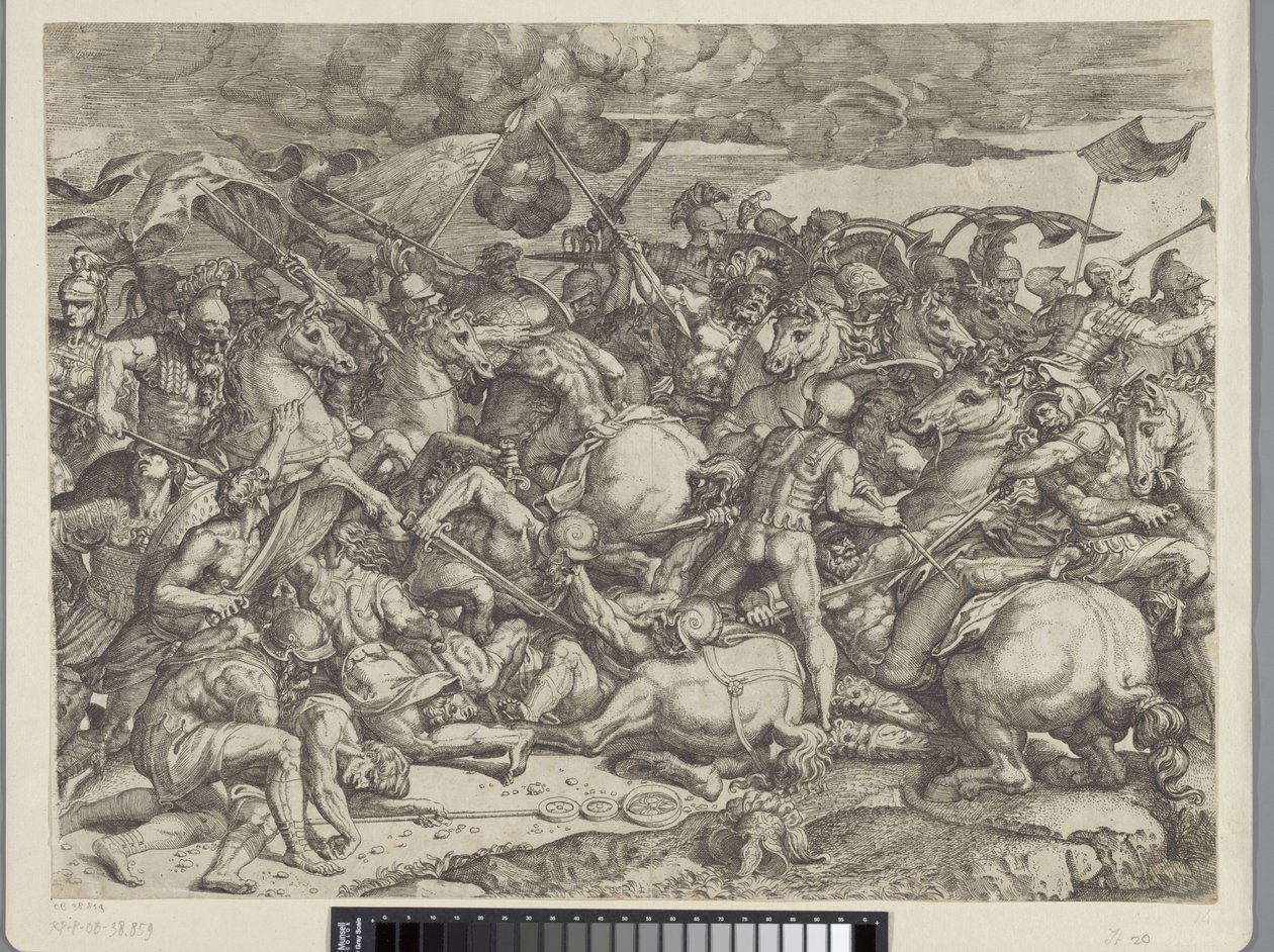 Slaget ved Milvian Bridge af Orazio Farinati (attributed to)