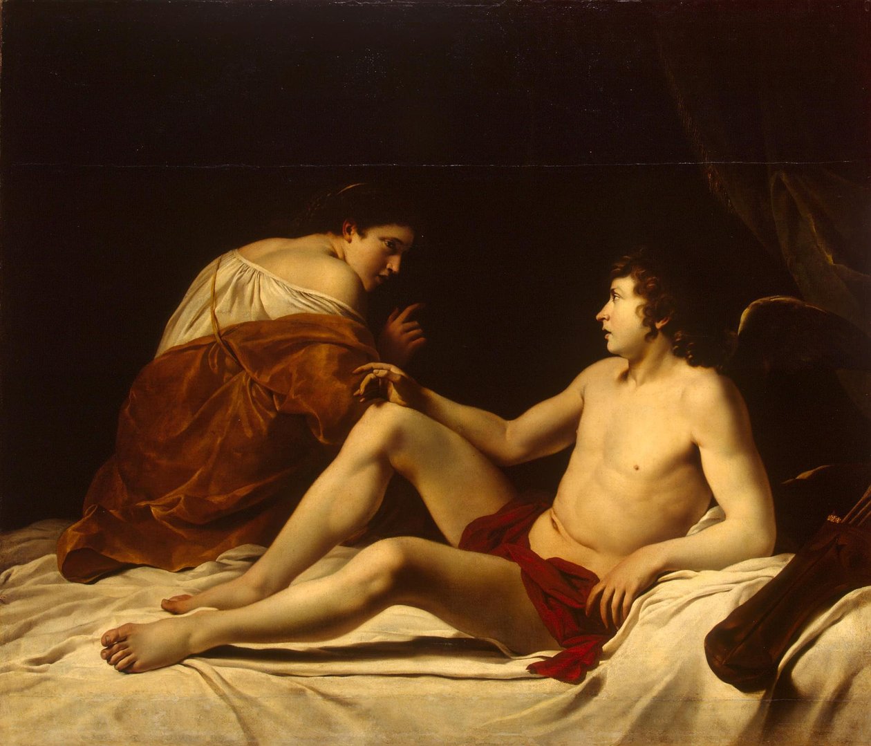 Amor og Psyke af Orazio Gentileschi