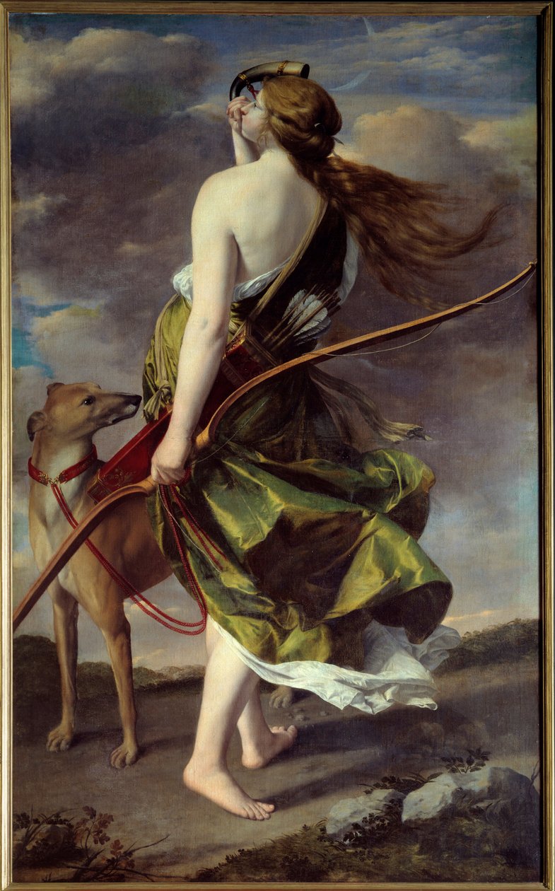 Diane jæger. Maleri af Orazio Gentileschi (1562-1647) af Orazio Gentileschi
