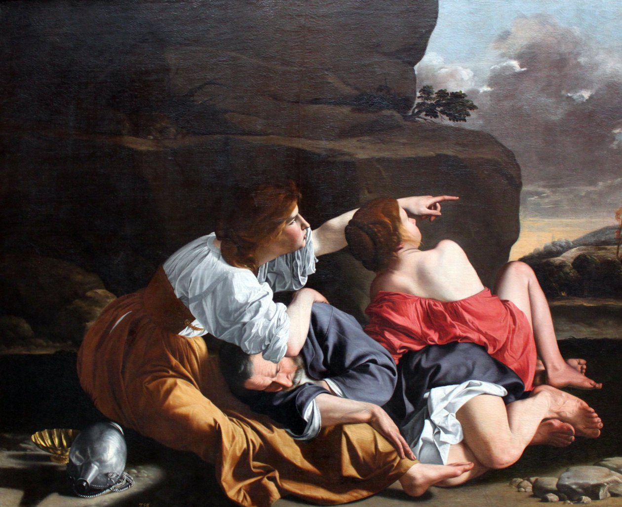 Tysk: Lot und seine Töchter Lot og hans døtre af Orazio Gentileschi