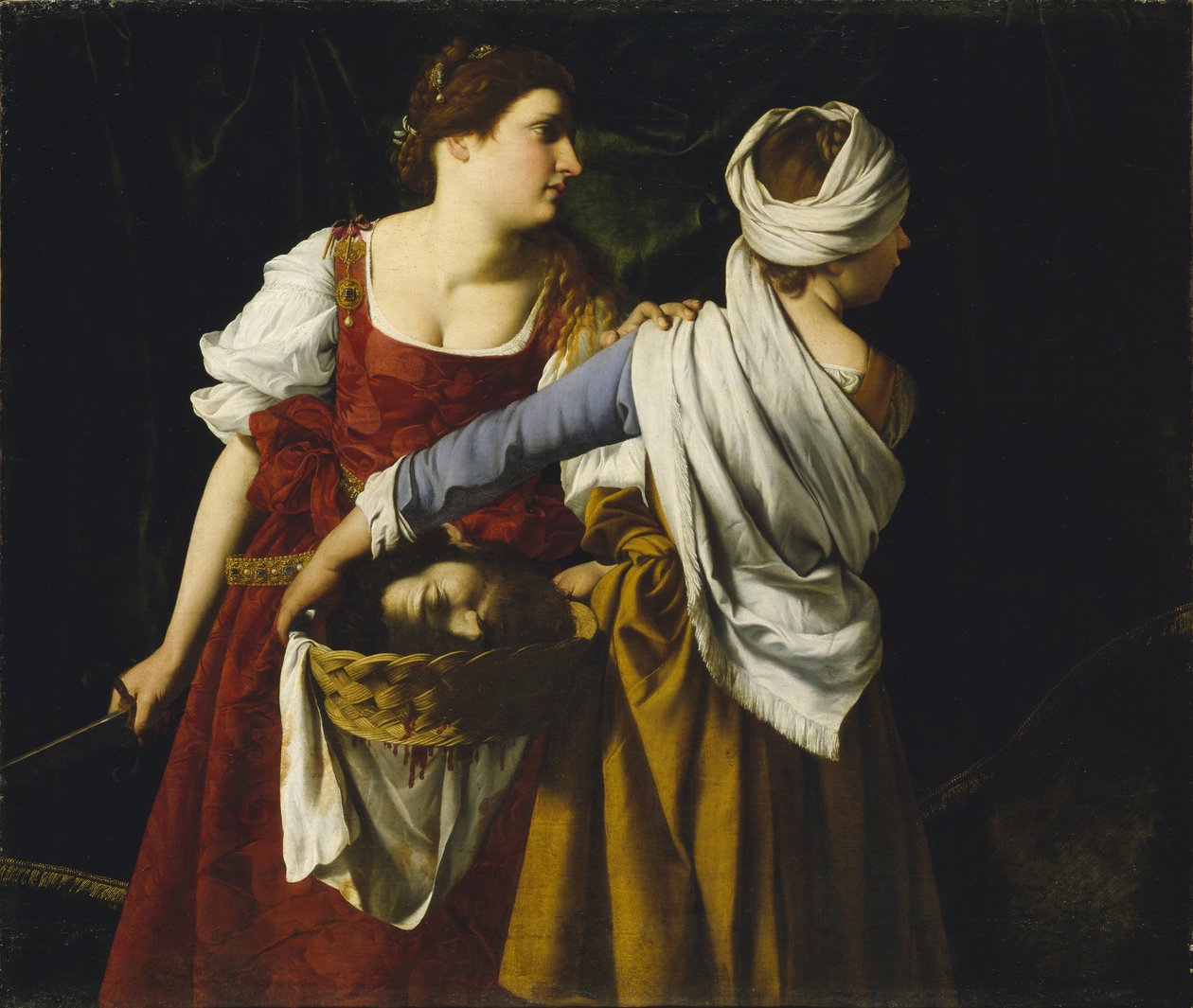 Judith og hendes tjenestepige med hovedet af Holofernes af Orazio Gentileschi