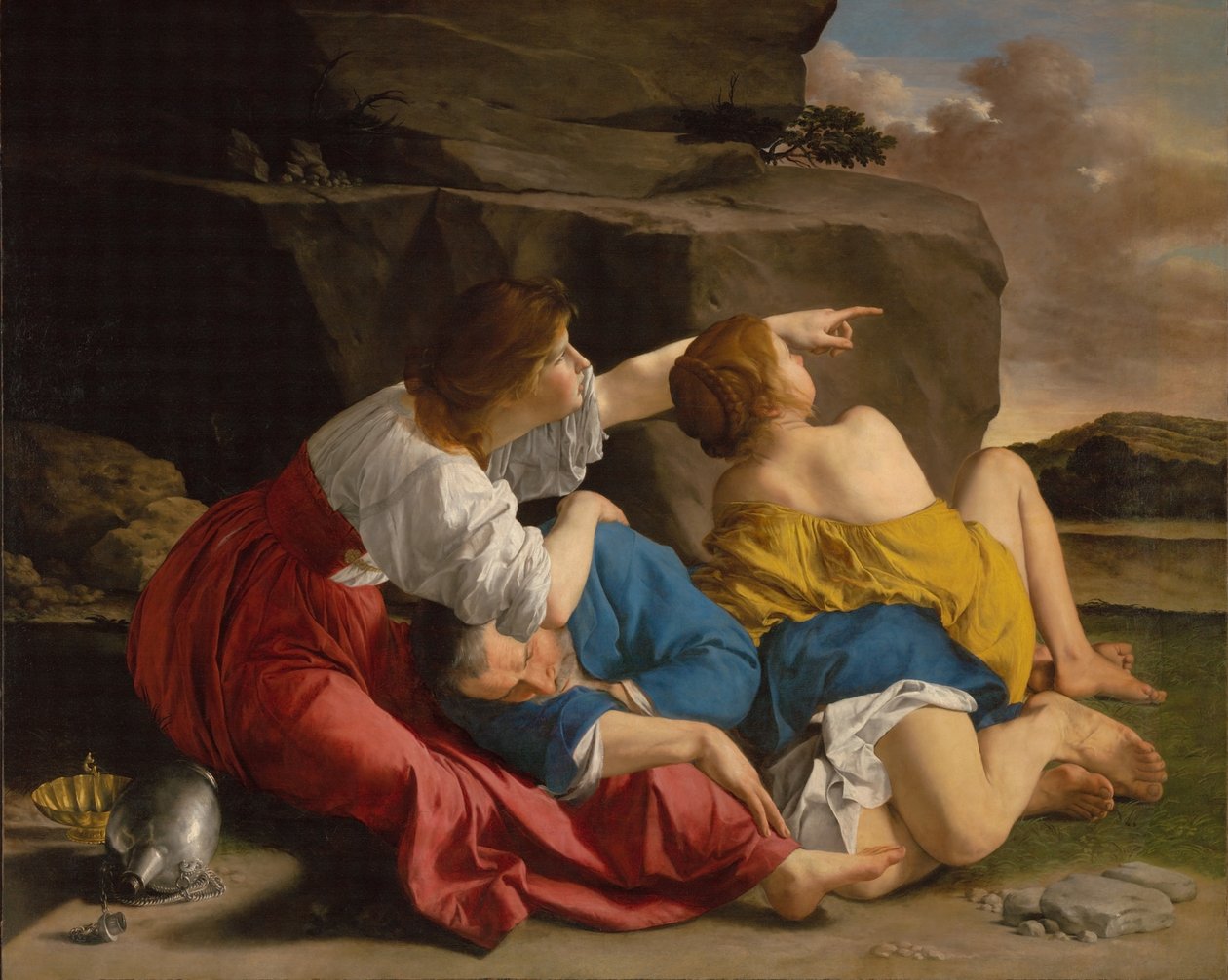 Lot og hans døtre af Orazio Gentileschi