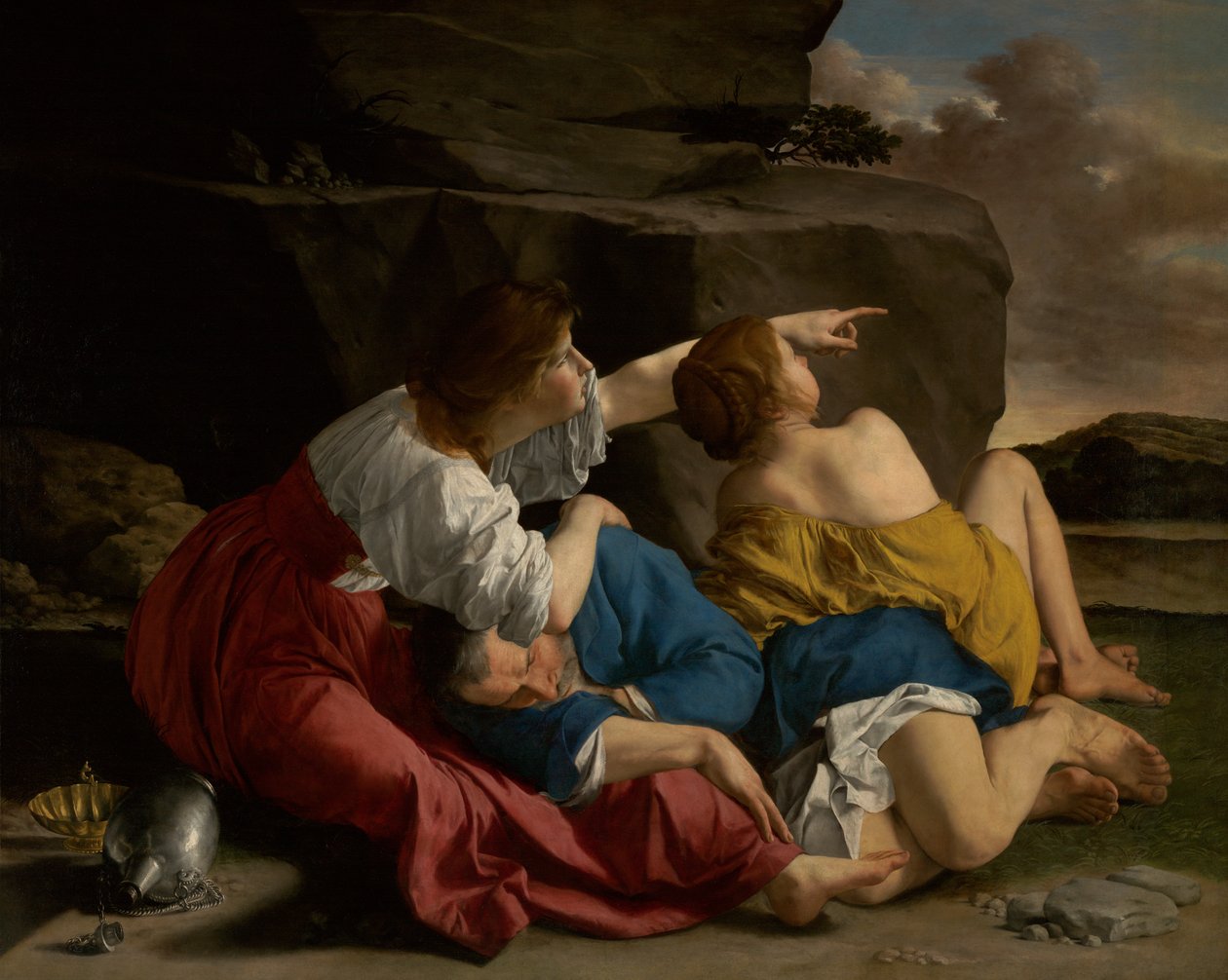 Lot og hans døtre, ca. 1622 (olie på lærred) af Orazio Gentileschi